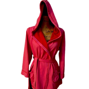 Xhilaration Woman’s Mid-Length Robe S/M Like New Pink Exterior, Red Interior